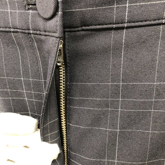 Theory Treeca 5 Pocket Dover Tech Pants Womens 4 Navy Blue Grid Plaid Ankle - Picture 5 of 10